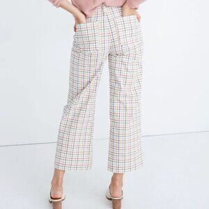 Emmett Wide-Leg Crop Pants in Rainbow Windowpane